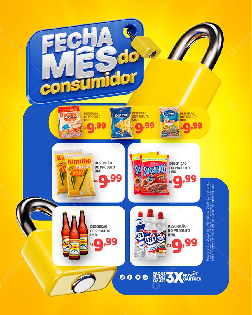 Encarte Fecha Mês do Consumidor Social Media PSD Editável