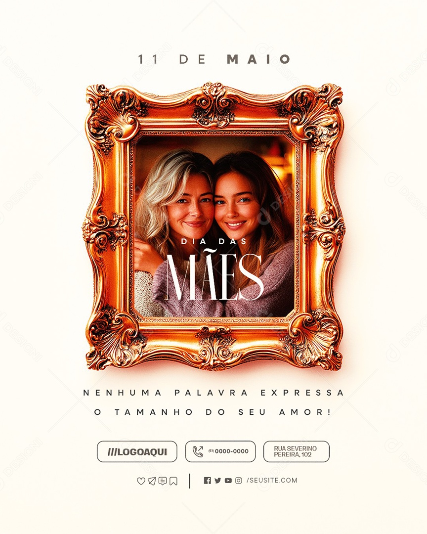 Dia das Mães 11 de Maio Nenhuma Palavra Expressa Social Media PSD Editável