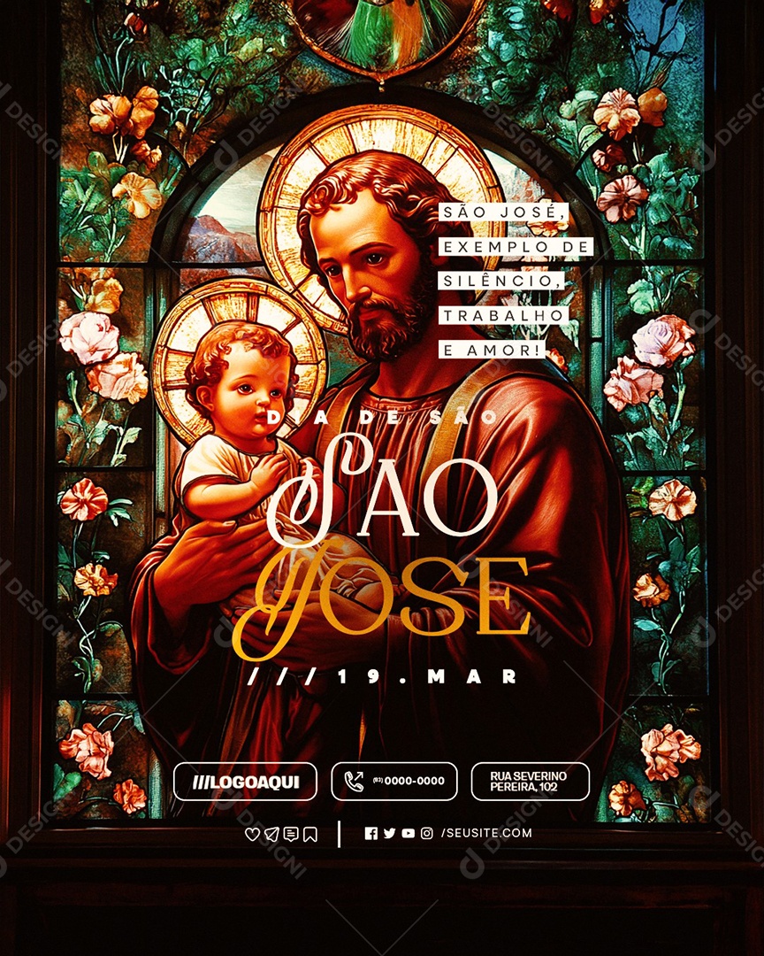 Dia de São José 19 de Março Social Media PSD Editável