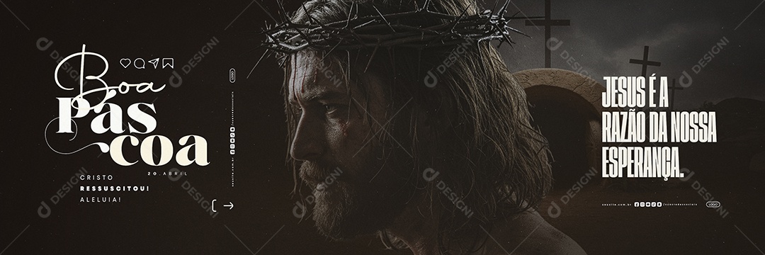Carrossel Boa Páscoa 20 de Abril Social Media PSD Editável