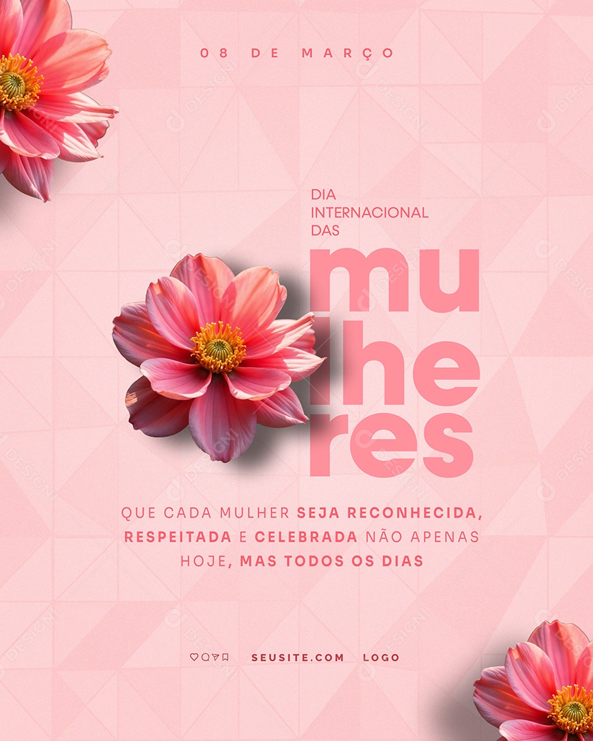 Dia Internacional das Mulheres 08 de Março Social Media PSD Editável