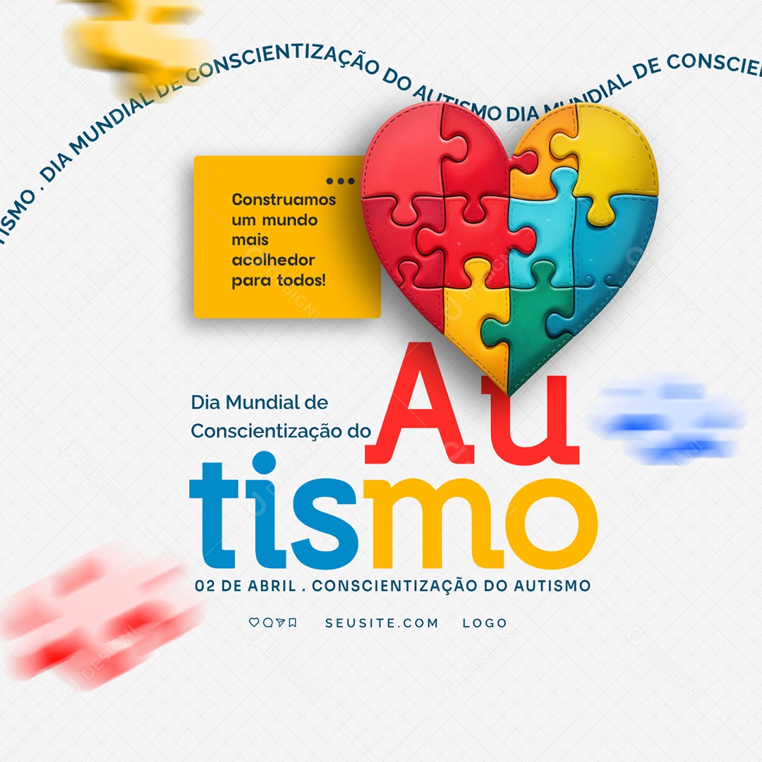 Dia Mundial da Conscientização do Autismo 02 de Abril Social Media PSD Editável