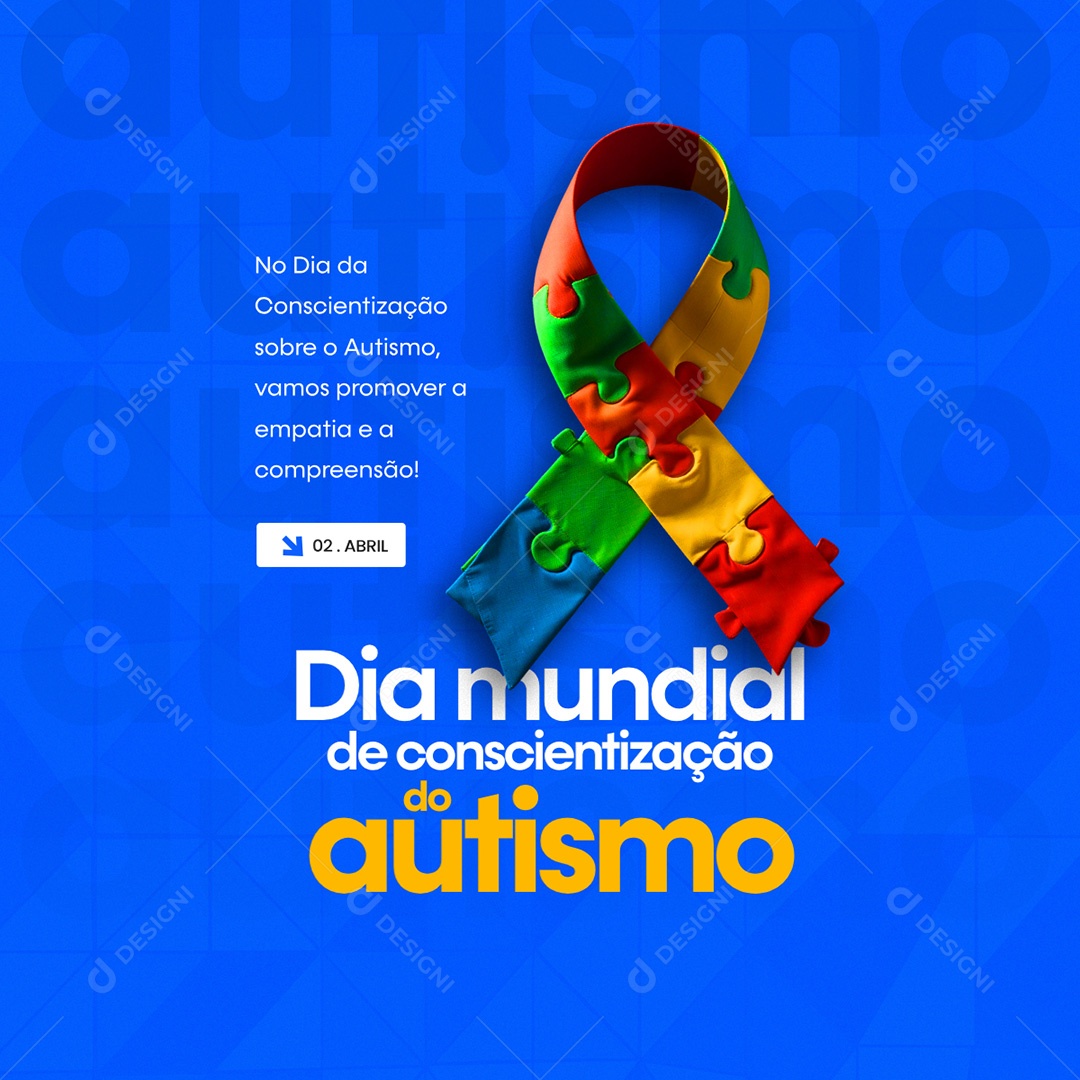Dia Mundial de Conscientização do Autismo Abril Azul Social Media PSD Editável