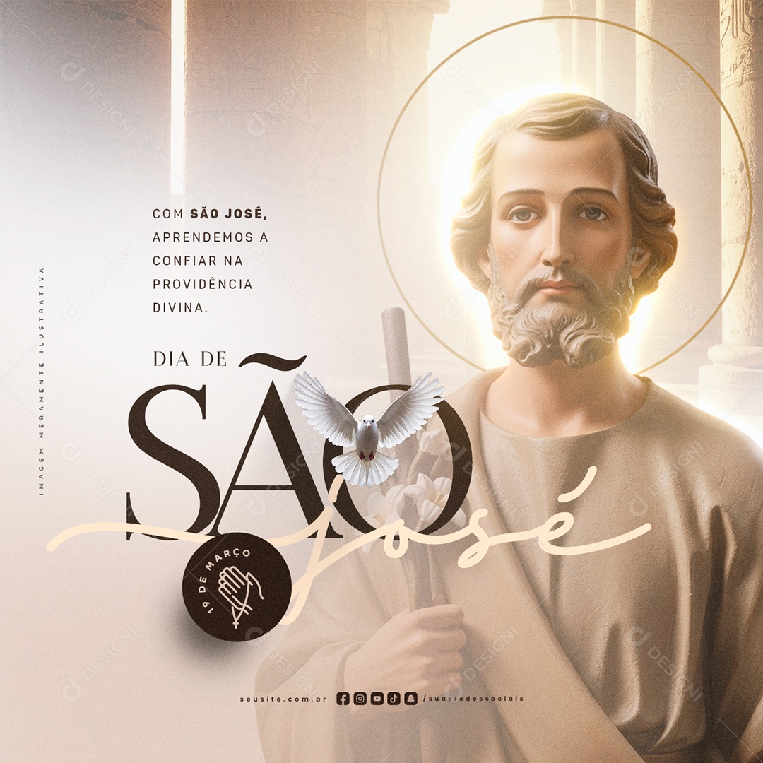 Dia de São José 19 de Março Social Media PSD Editável