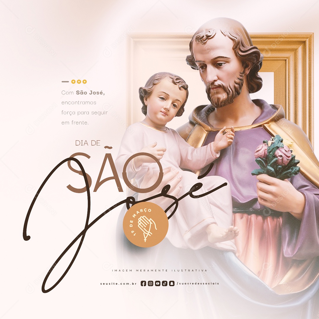 Dia de São José 19 de Março Social Media PSD Editável