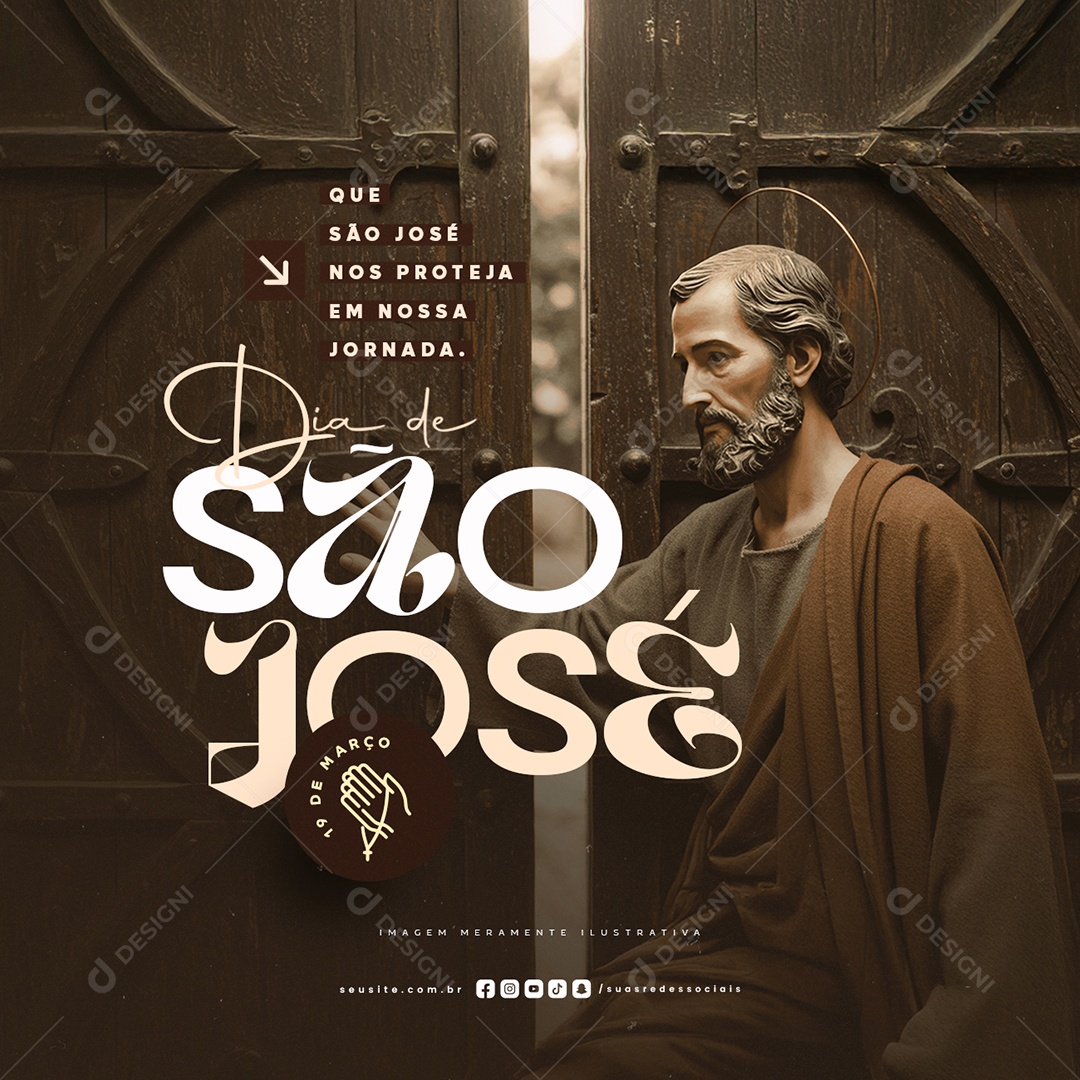 Social Media Dia de São José 19 de Março PSD Editável