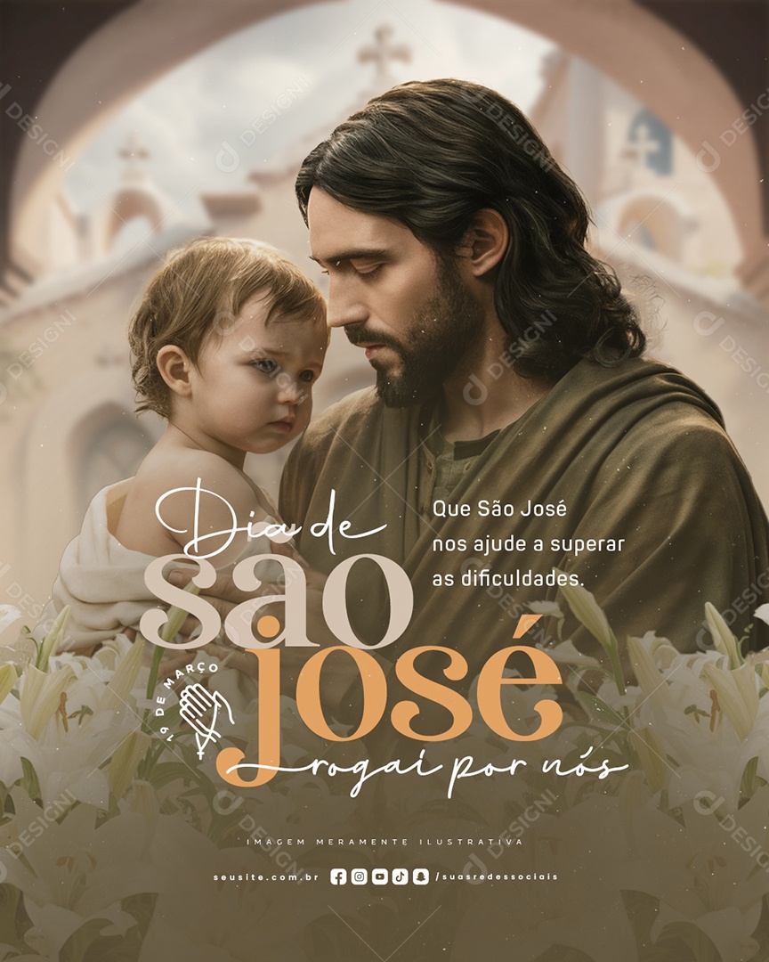 Dia de São José 19 de Março Social Media PSD Editável