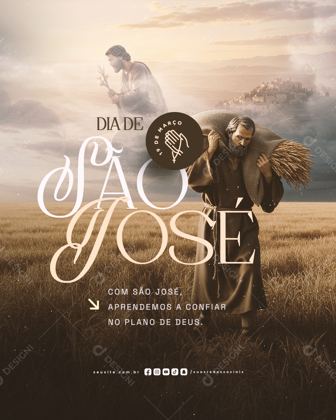 Dia de São José 19 de Março Social Media PSD Editável