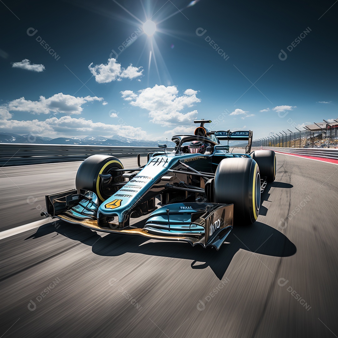 Corrida de carros de Fórmula 1 em um dia ensolarado