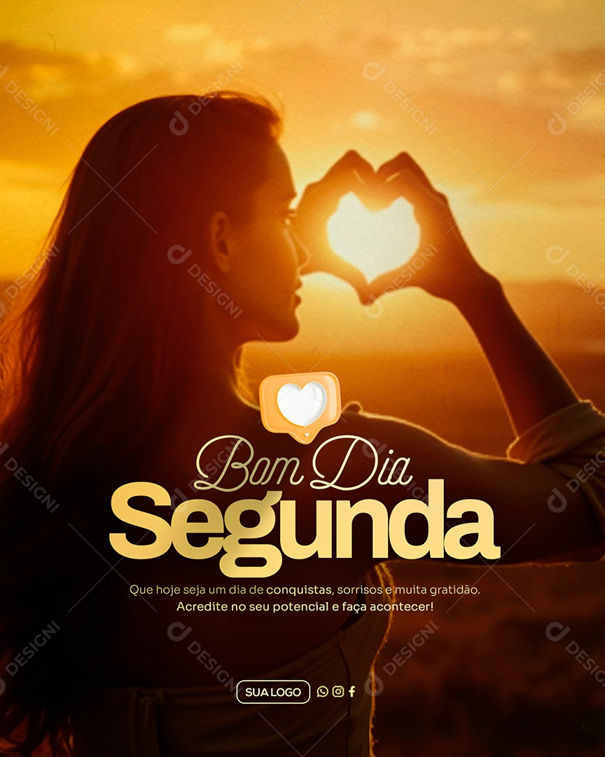 Bom Dia Segunda Feira Social Media PSD Editável