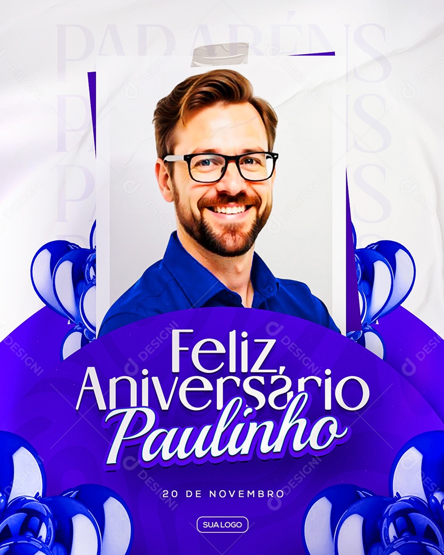Feliz Aniversário Parabéns Paulinho Social Media PSD Editável