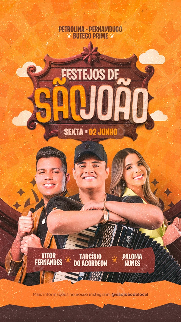 Story Flyer Festejos de São João Social Media PSD Editável