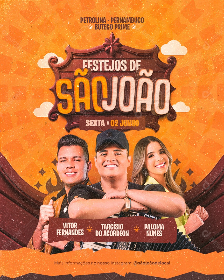 Flyer Festejos de São João Social Media PSD Editável