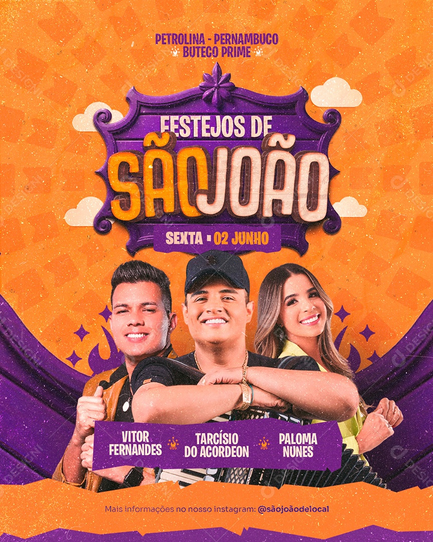 Flyer Festejos de São João Social Media PSD Editável