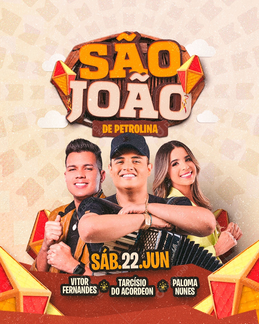 Flyer São João de Petrolina Social Media PSD Editável