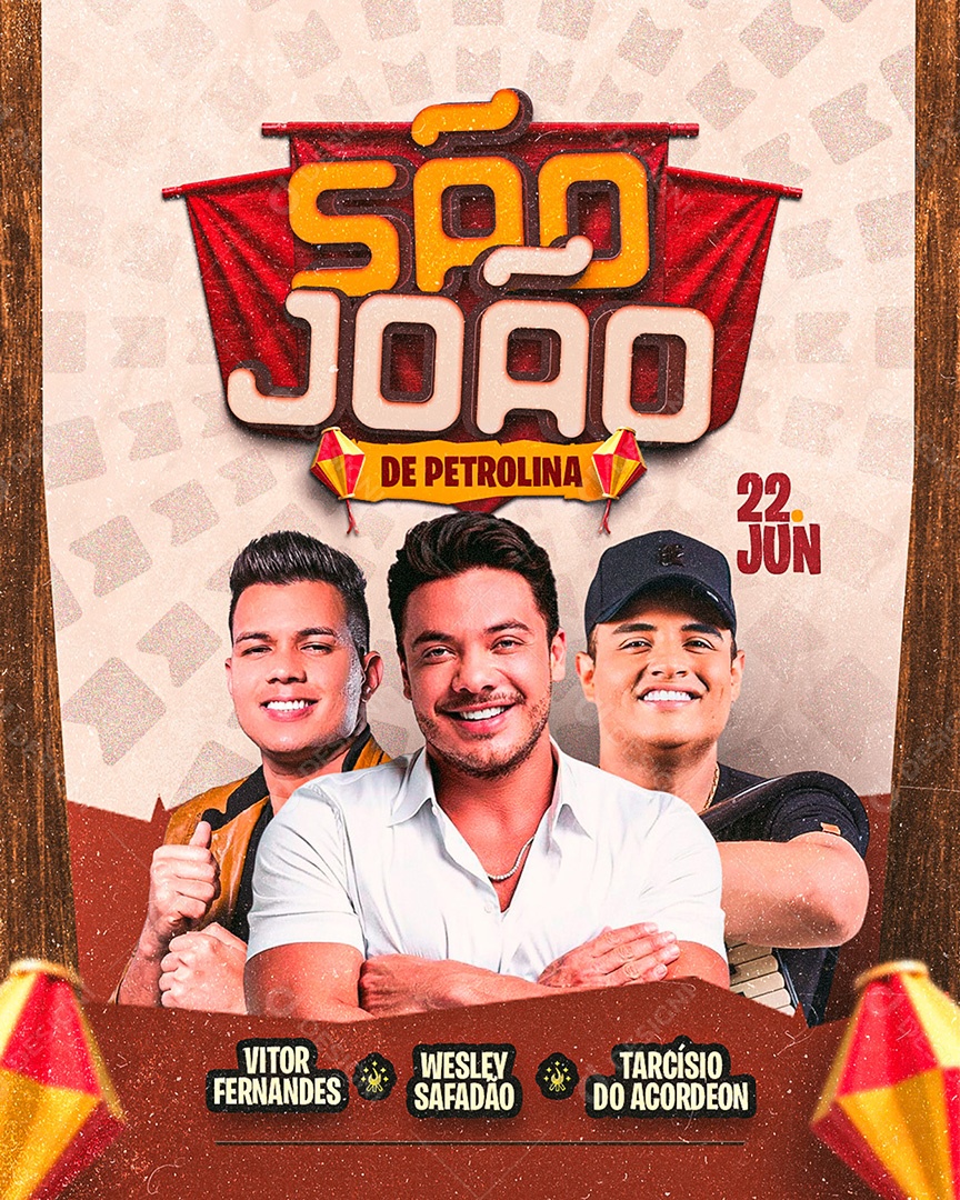 Flyer São João de Petrolina Social Media PSD Editável