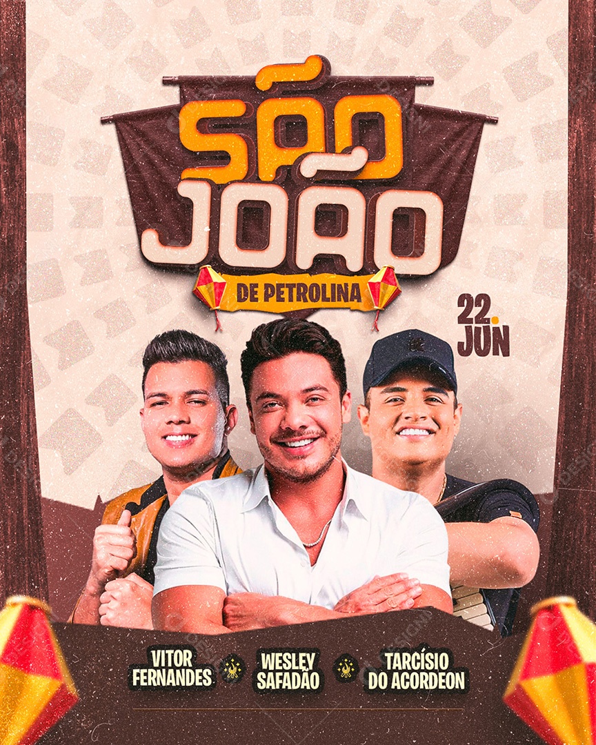 Flyer São João de Petrolina Social Media PSD Editável