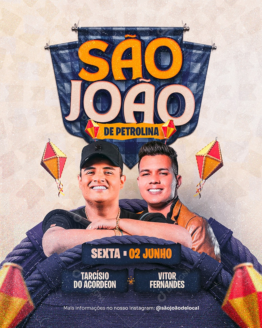 Flyer São João de Petrolina Social Media PSD Editável