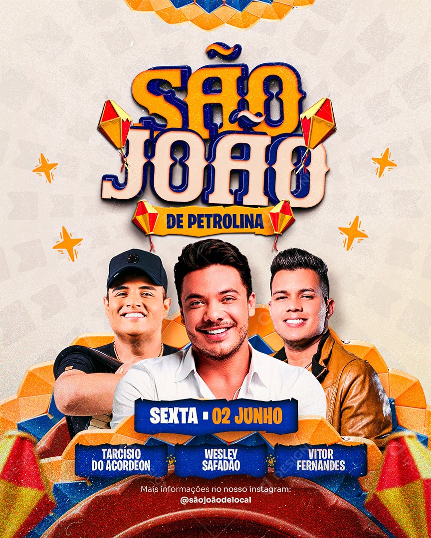 Flyer São João de Petrolina Social Media PSD Editável
