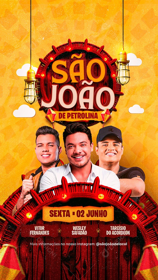 Story Flyer São João de Petrolina Social Media PSD Editável