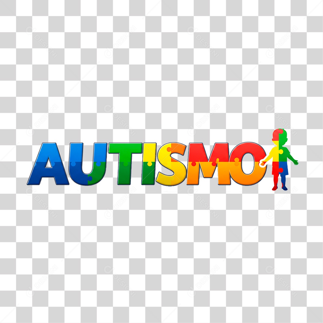 Selo 3D Autismo PNG Transparente