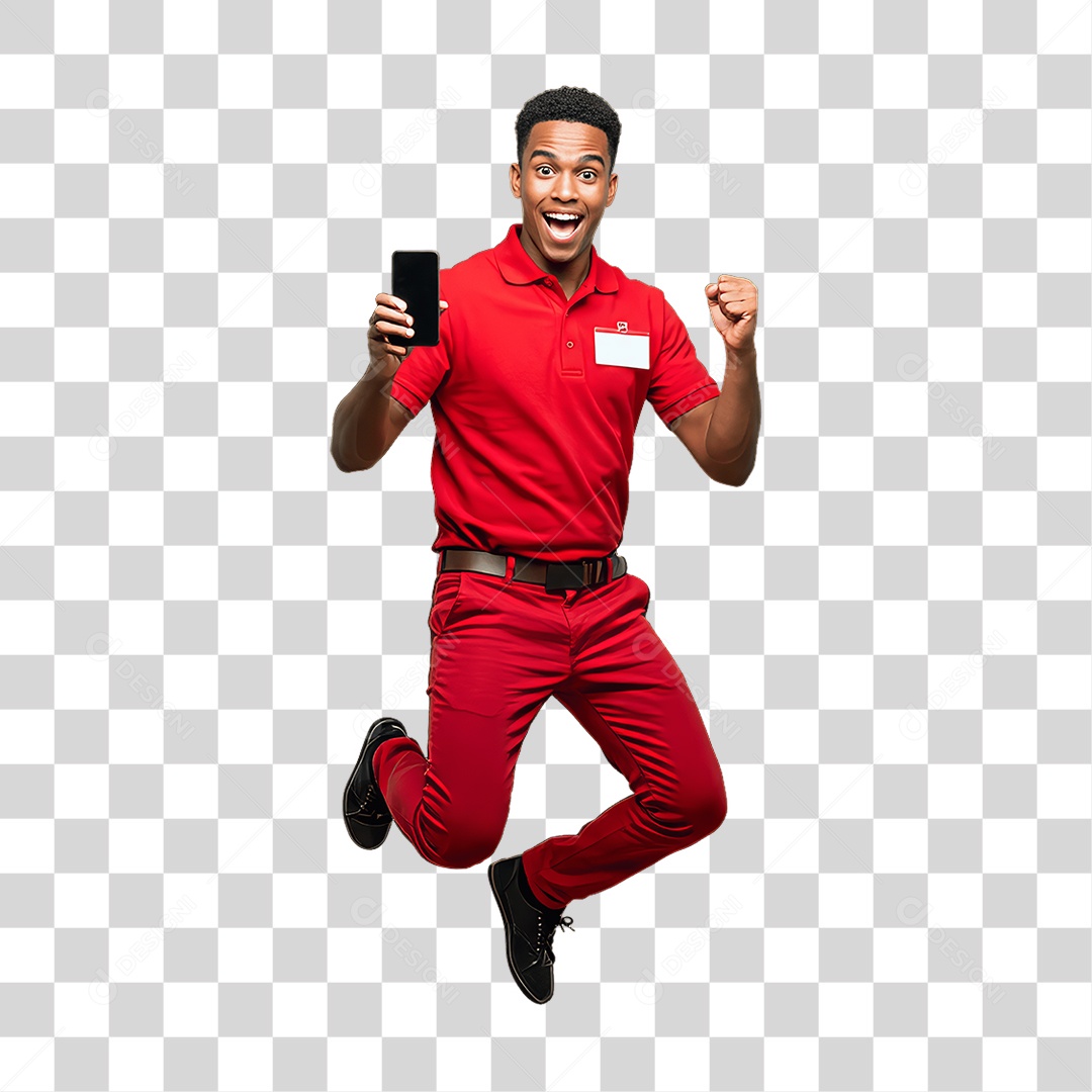 Jovem Rapaz Homem com Celular nas Mãos PNG Transparente