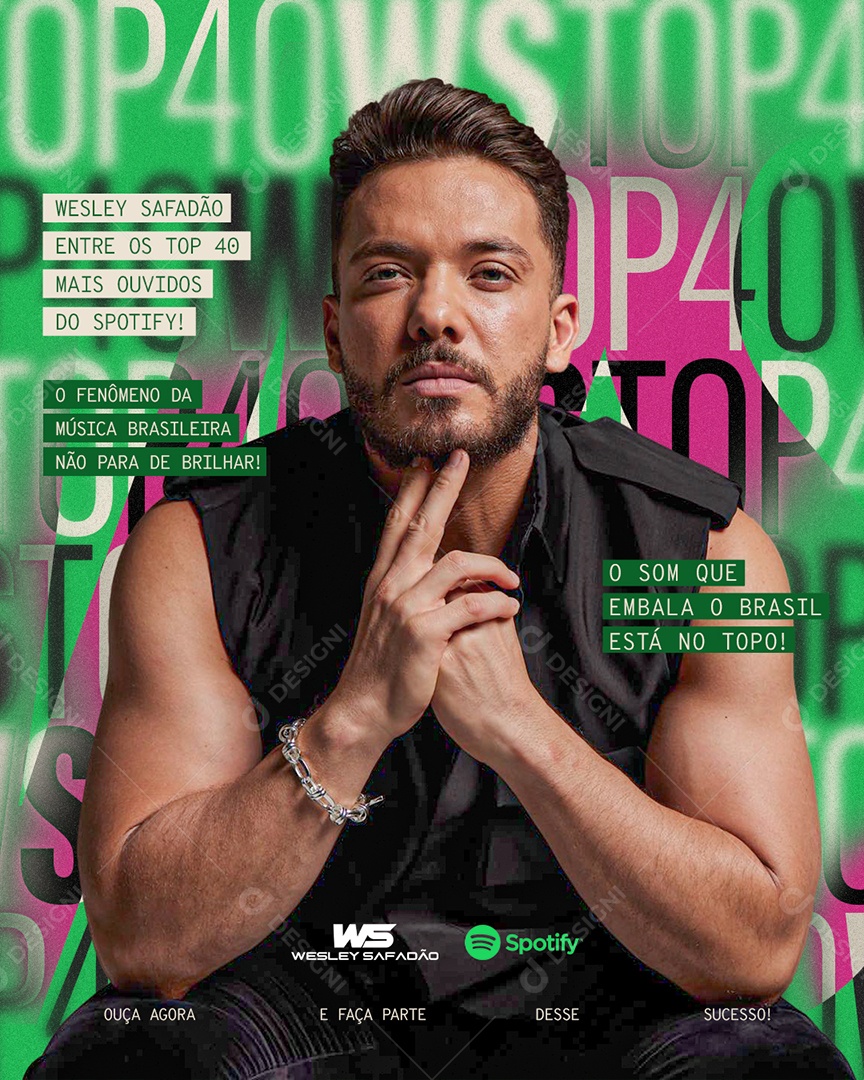 Flyer Spotify O Som Que Abala O Brasil Está No Topo Social Media PSD Editável