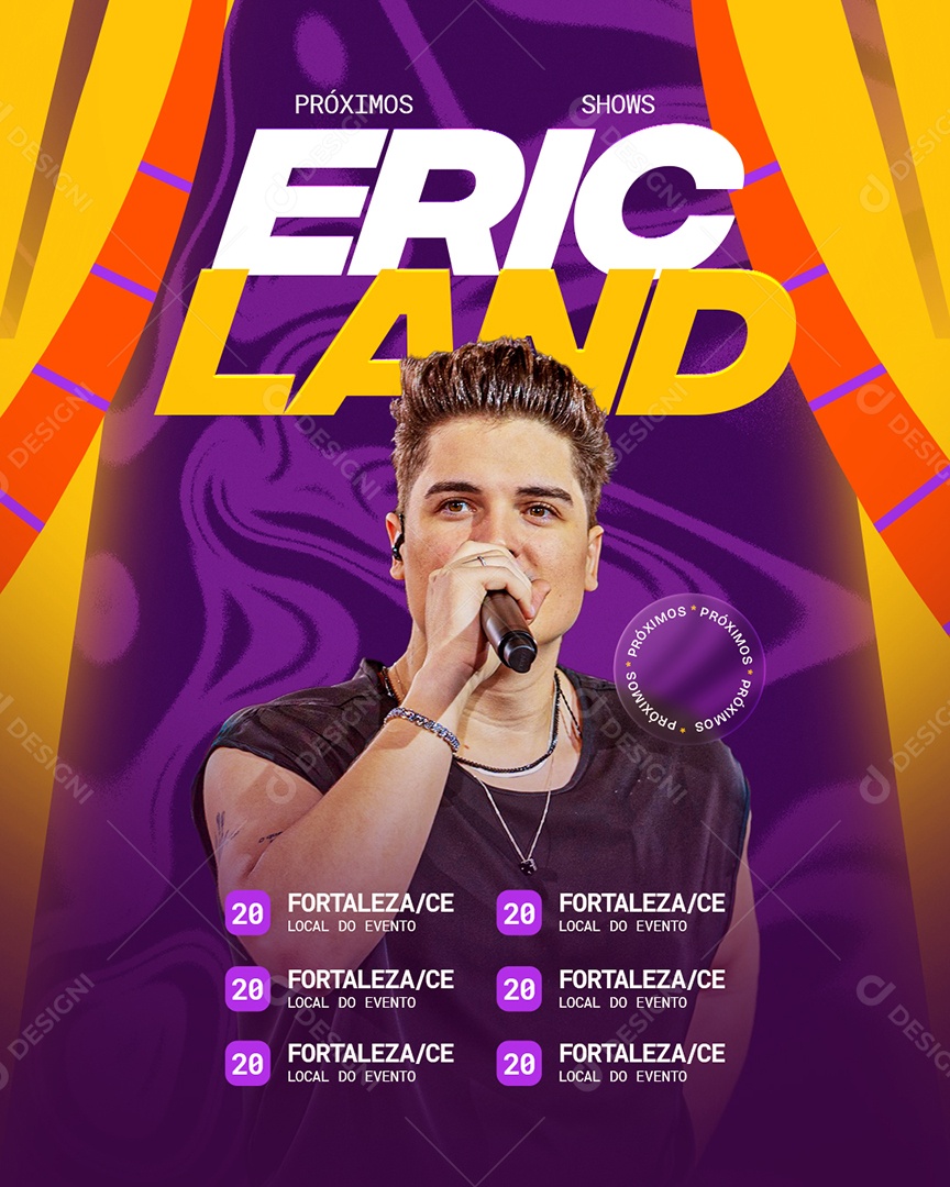 Flyer Próximos Shows Social Media PSD Editável