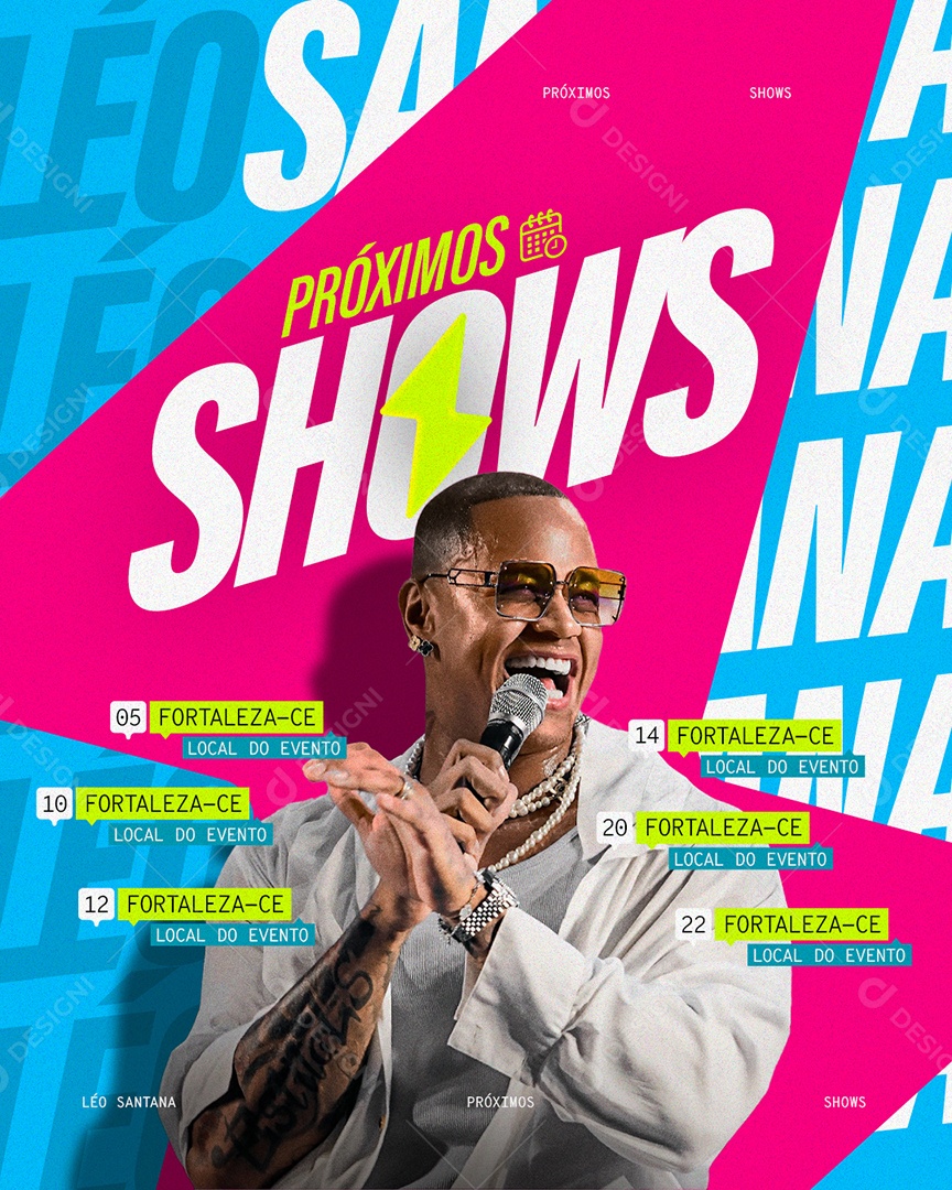 Flyer Próximos Shows Social Media PSD Editável