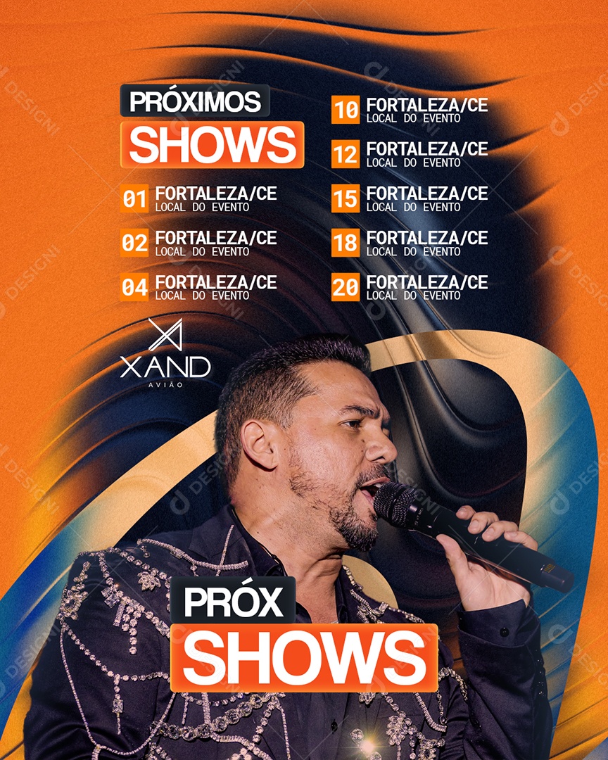 Flyer Próximos Shows Social Media PSD Editável