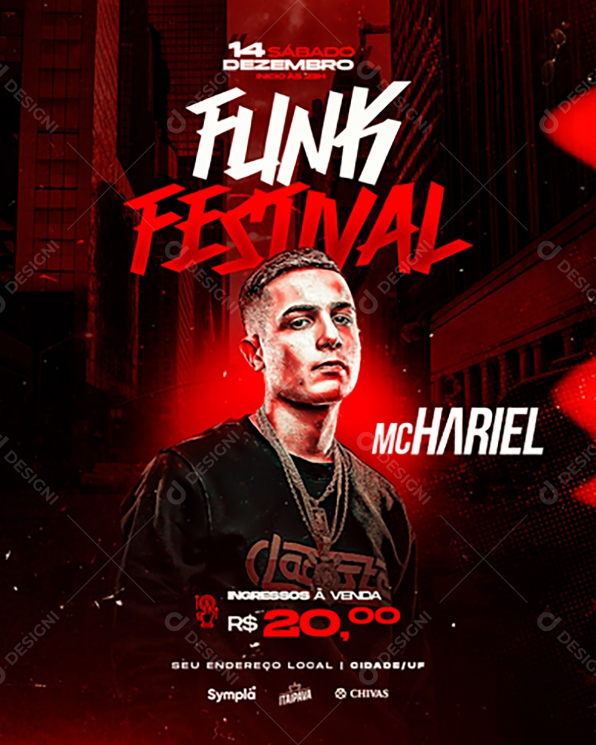 Feed Flyer Funk Festival Social Media PSD Editável