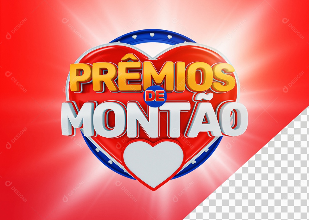 Selo 3D Prêmios de Montão para Composição PSD