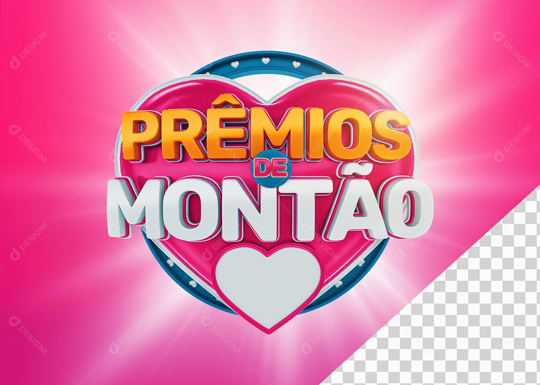 Selo 3D Prêmios de Montão para Composição PSD