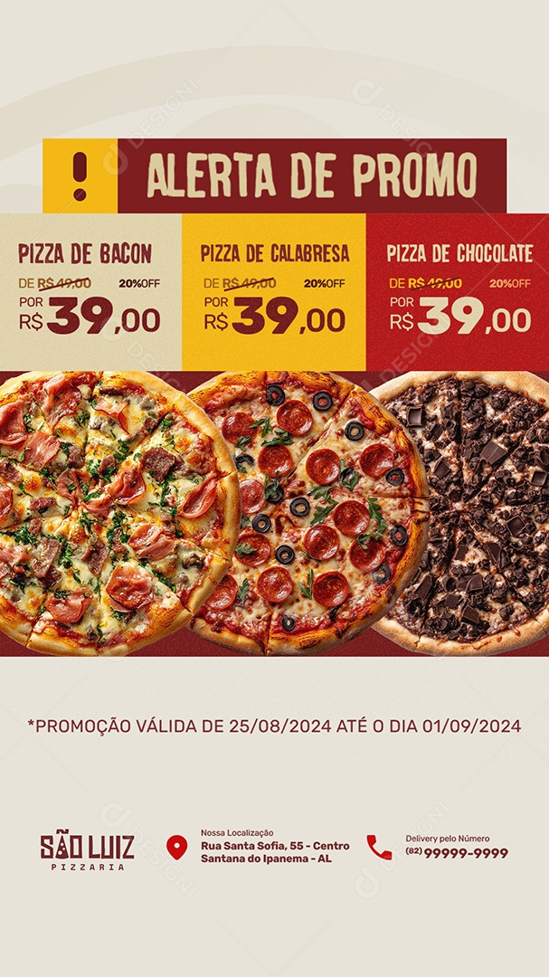 Story Pizzaria Alerta De Promo Social Media PSD Editável