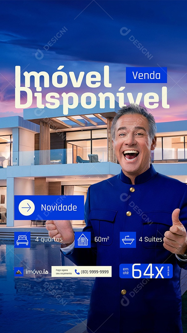 Story Imóveis Imóvel Disponível Social Media PSD Editável