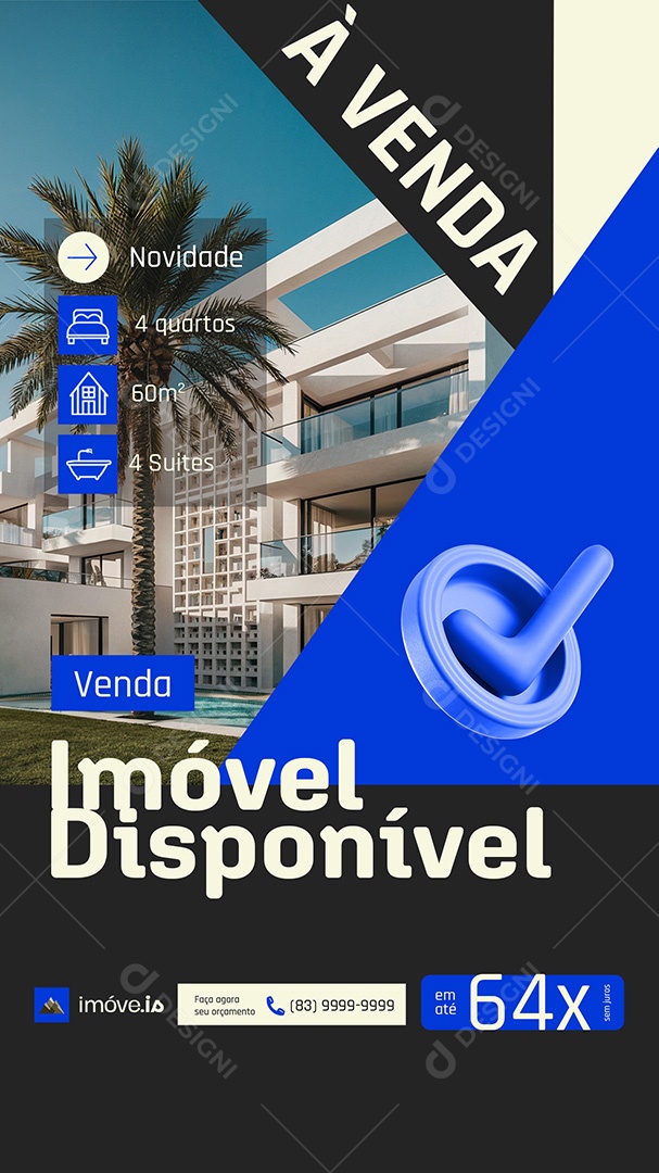 Story Imóveis Venda Imóvel Disponível Social Media PSD Editável