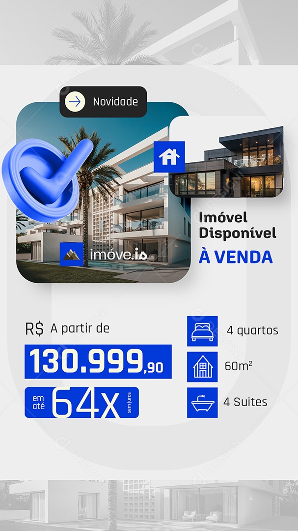 Story Imóveis Imóvel Disponível à Venda Social Media PSD Editável