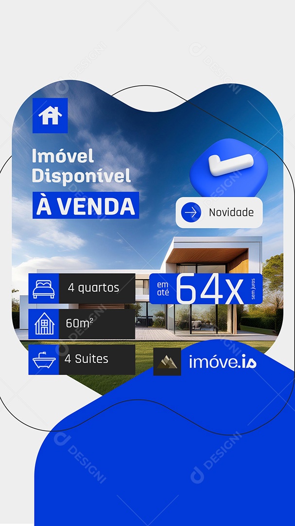 Story Imóveis Imóvel Disponível à Venda Novidade Social Media PSD Editável