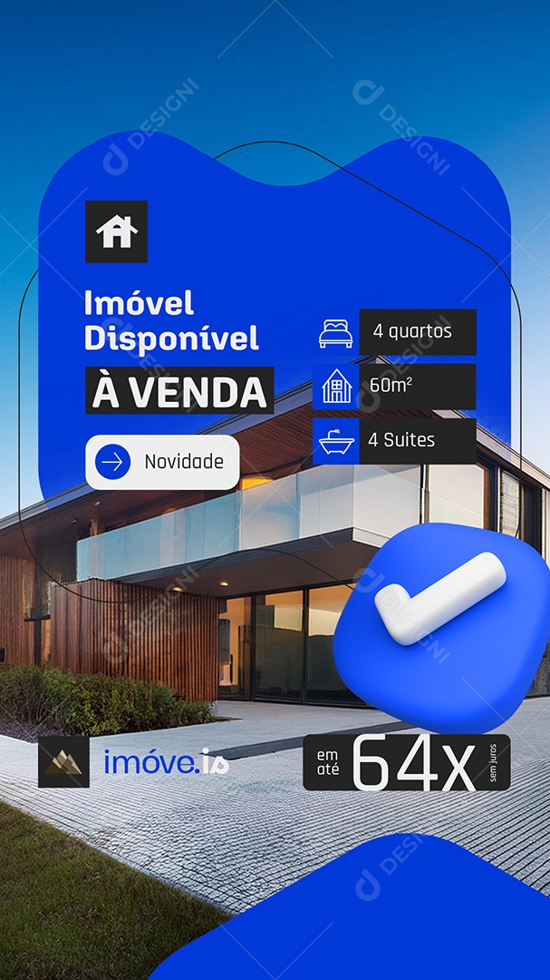 Story Imóveis Imóvel Disponível à Venda Social Media PSD Editável