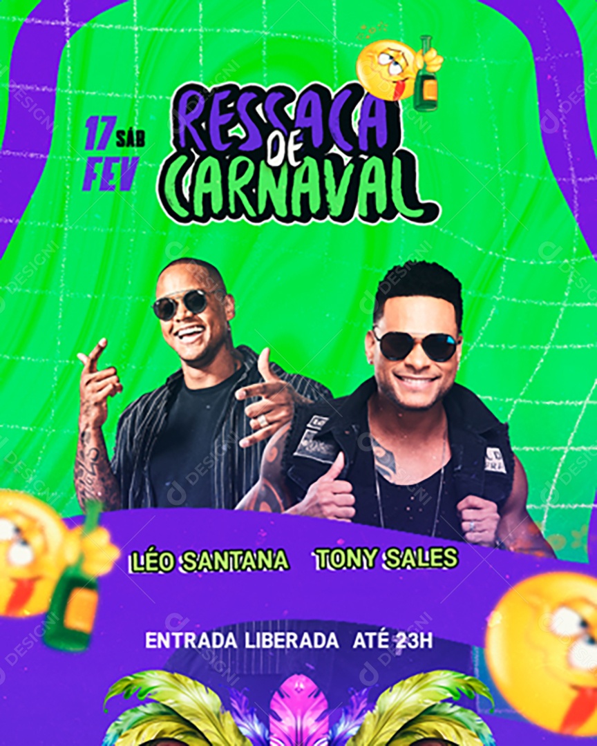 Feed Flyer Ressaca de Carnaval Social Media PSD Editável