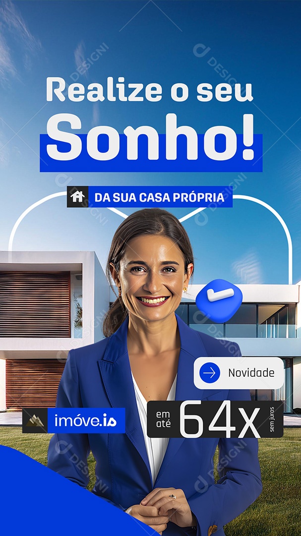 Story Imóveis Realize o Seu Sonho Social Media PSD Editável