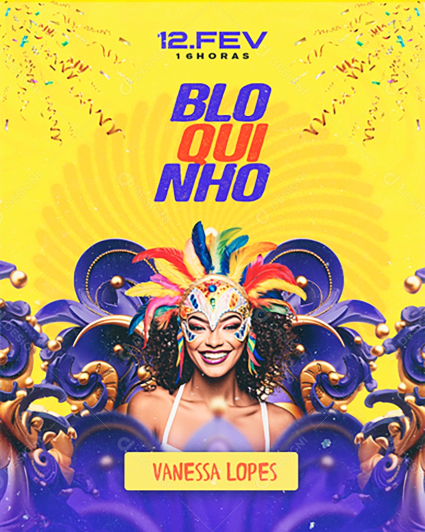 Feed Flyer Bloquinho Social Media PSD Editável