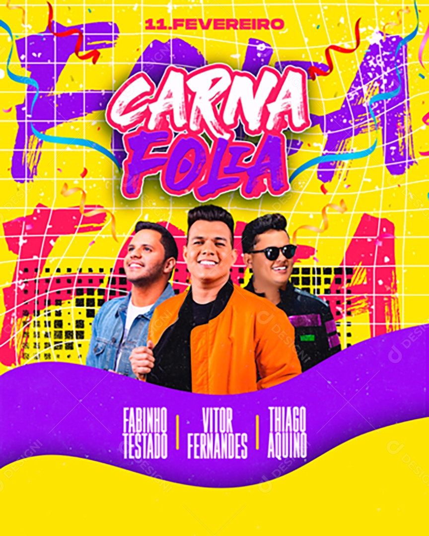 Feed Flyer Carnafolia Social Media PSD Editável