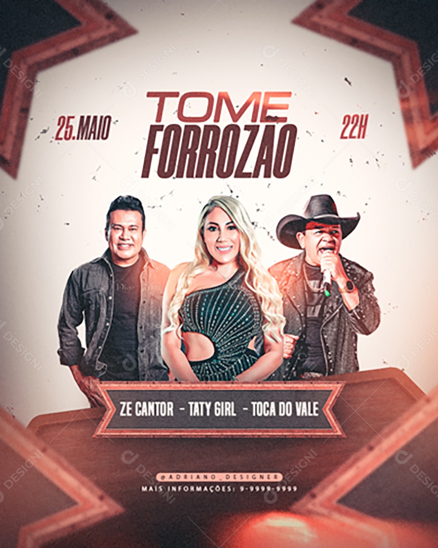 Feed Flyer Tome Forrozão Social Media PSD Editável