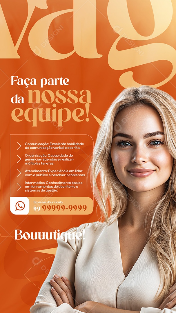 Story Vagas de Empregos Faça Parte da Nossa Equipe Social Media PSD Editável