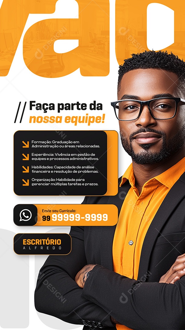 Story Vagas de Empregos Graduação em Administração Social Media PSD Editável