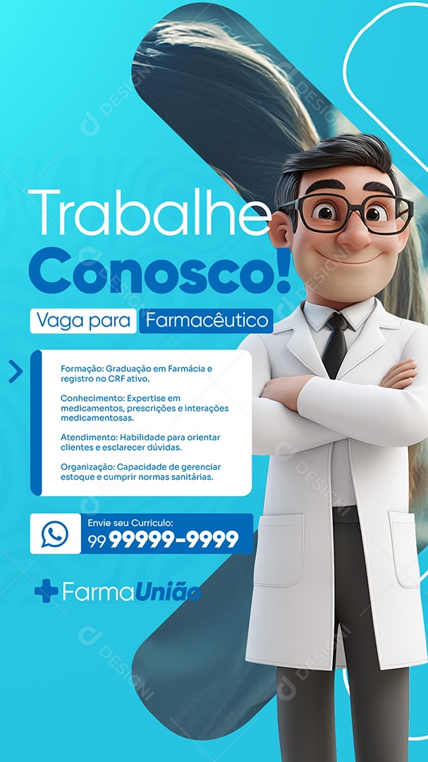 Story Vagas de Empregos Farmacêutico Social Media PSD Editável
