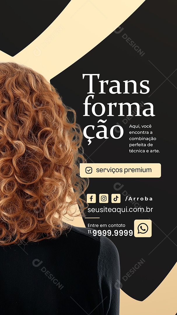 Story Salão de Beleza Transformação Social Media PSD Editável