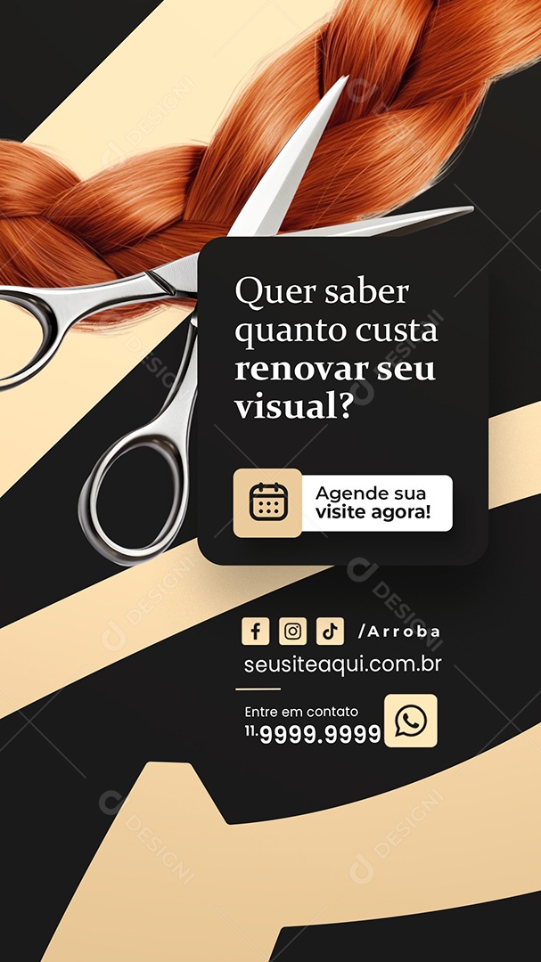 Story Salão de Beleza Quer Saber Quanto Custa Social Media PSD Editável