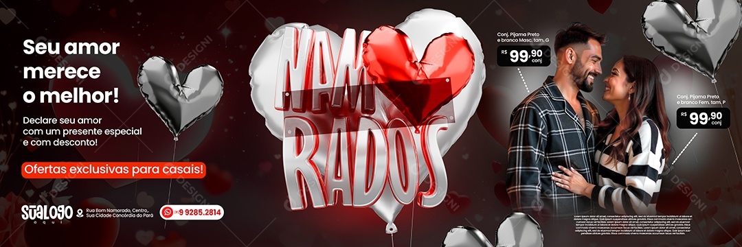 Banner Seu Amor Marece O Melhor Social Media PSD Editável